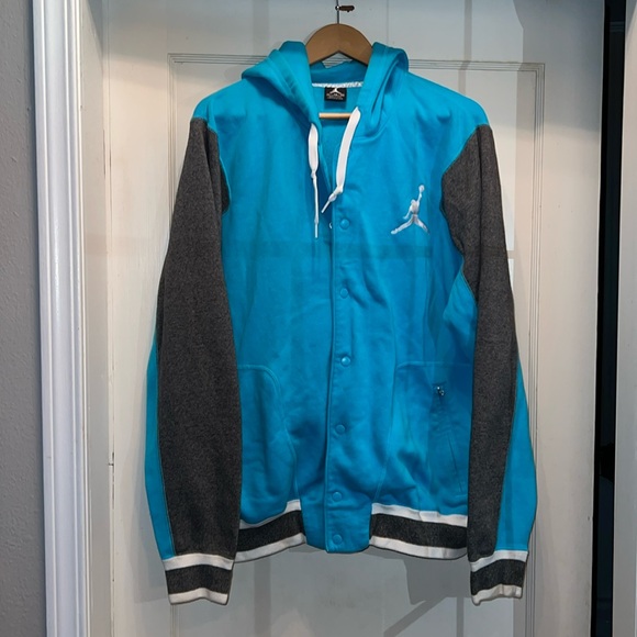 Jordan button up hoodie varsity sweater XL